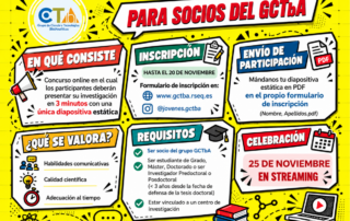 Concurso GCTbA "Tu investigación en 3 min", IV Edición.