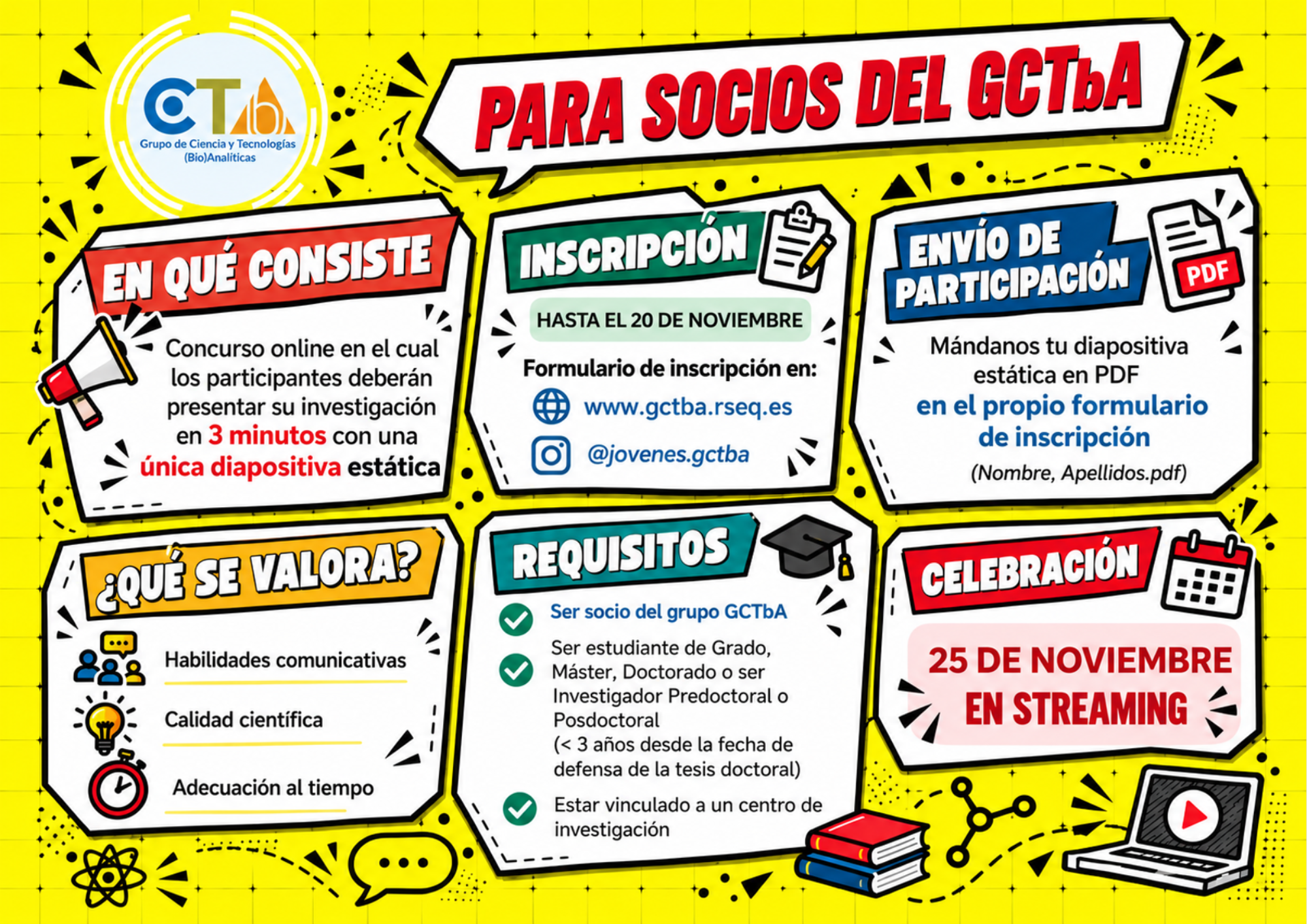 Concurso GCTbA "Tu investigación en 3 min", IV Edición.